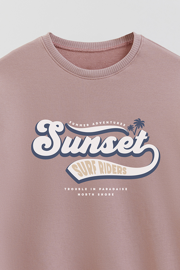 BUZO CREWNECK RUSTICO VARSITY GIRL SUNSET