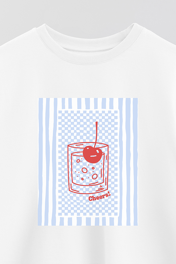 REMERA CROP ESTAMPADA BEACH BLUE CHEERS