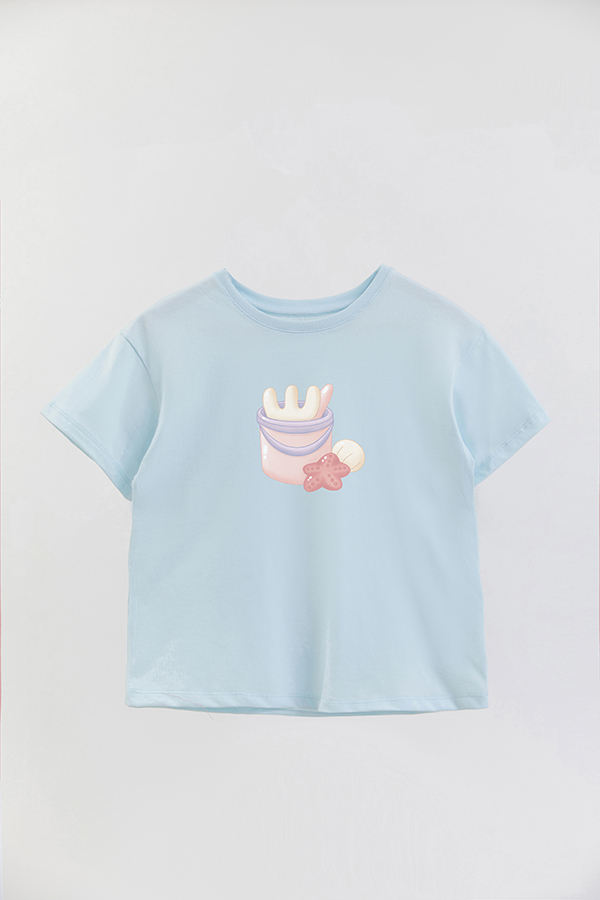 REMERA GIRL OVER SUMMER CAT BEACH GAMES