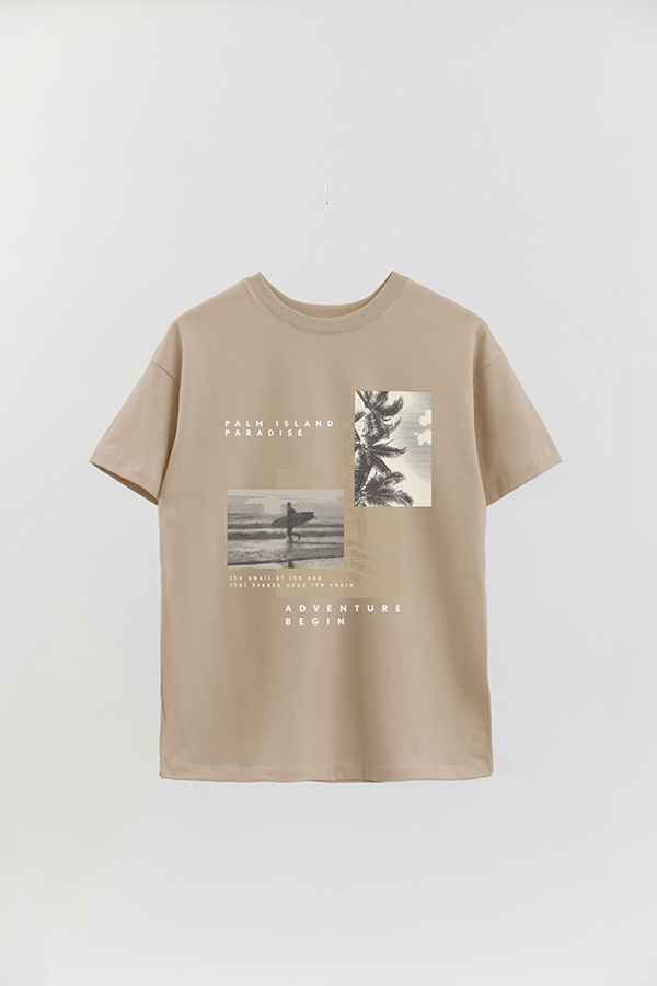 REMERA OVER ESTAMPADA PALM ISLAND PARADISE