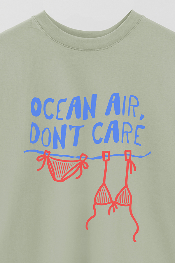 REMERA OVER ESTAMPADA OCEAN AIR, DON'T CARE