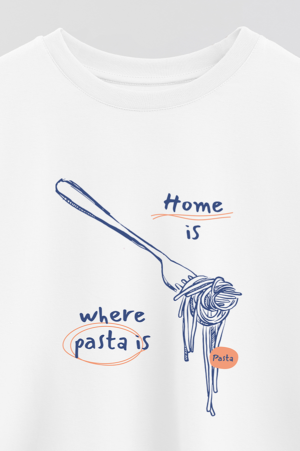 REMERA CROP ESTAMPADA ITALY HOME IS WHERE PASTA