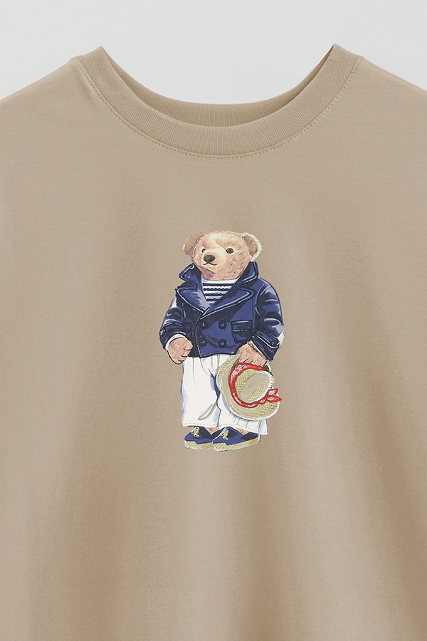 REMERA OVER ESTAMPADA UNISEX BEAR NAVY BLAZER