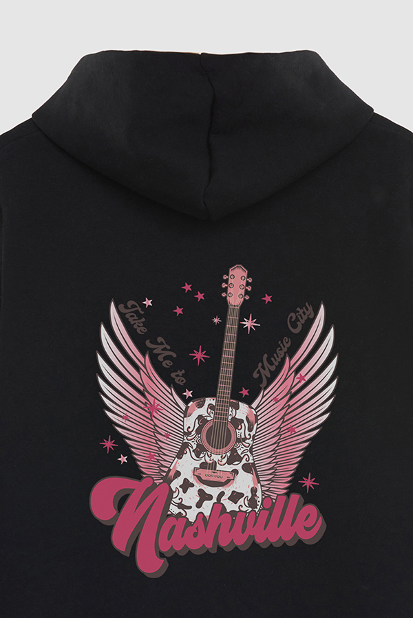 HOODIE ESTAMPADO WESTERN PINK MUSIC CITY