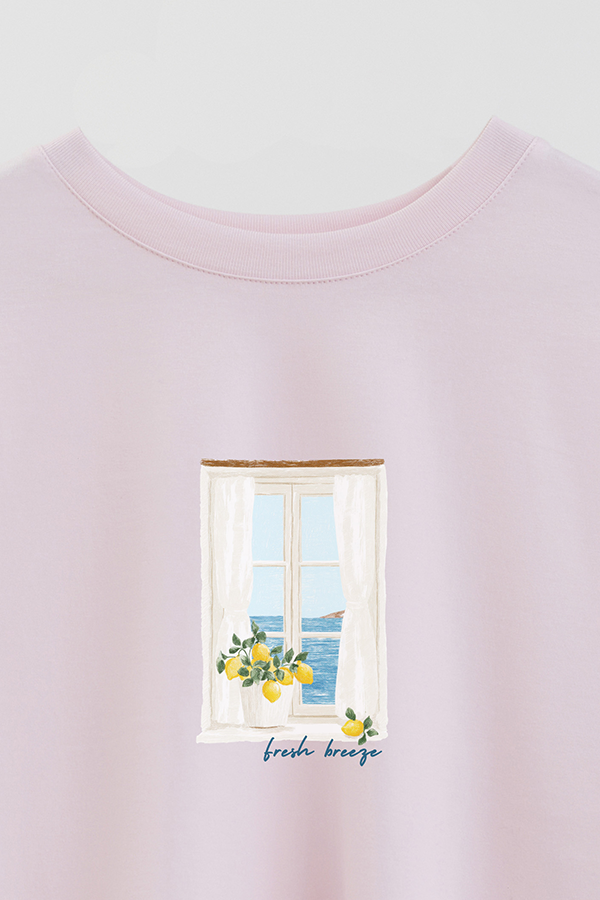 REMERA CROP ESTAMPADA COASTAL FRESH BREEZE