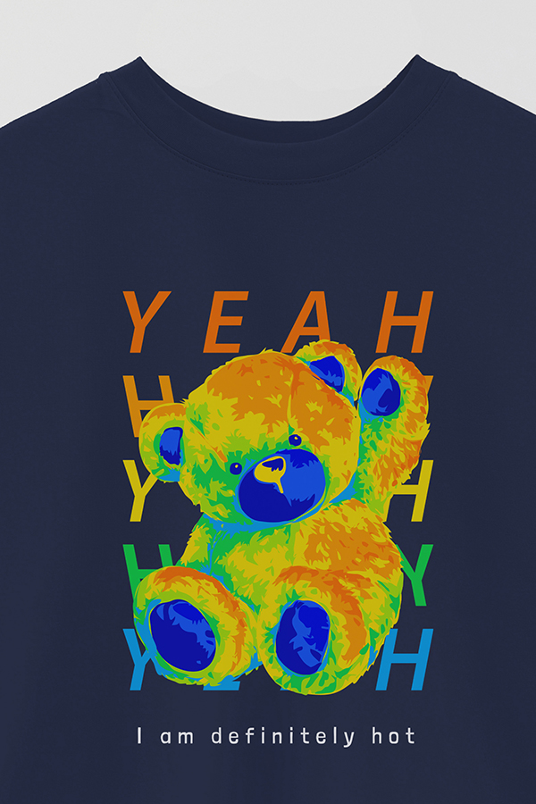 REMERA OVER ESTAMPADA UNISEX TEDDY I AM DEFINITELY HOY