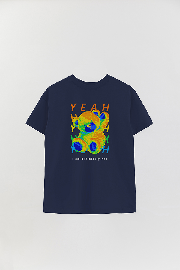 REMERA OVER ESTAMPADA UNISEX TEDDY I AM DEFINITELY HOY