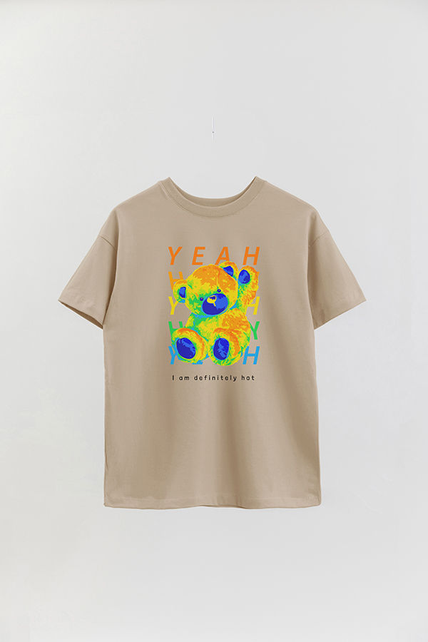 REMERA OVER ESTAMPADA UNISEX TEDDY I AM DEFINITELY HOY