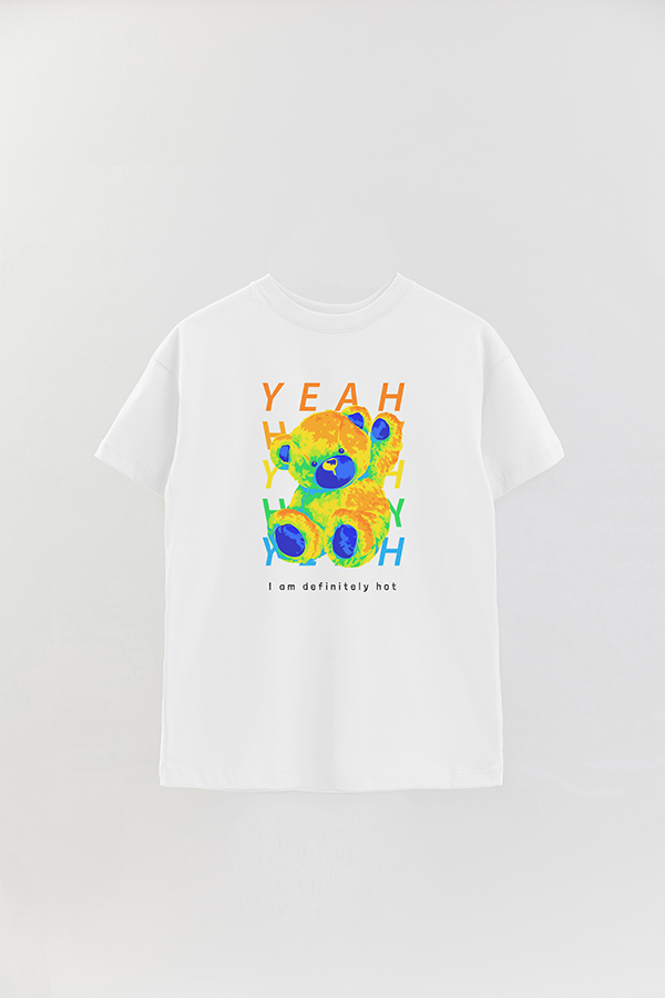 REMERA OVER ESTAMPADA UNISEX TEDDY I AM DEFINITELY HOY