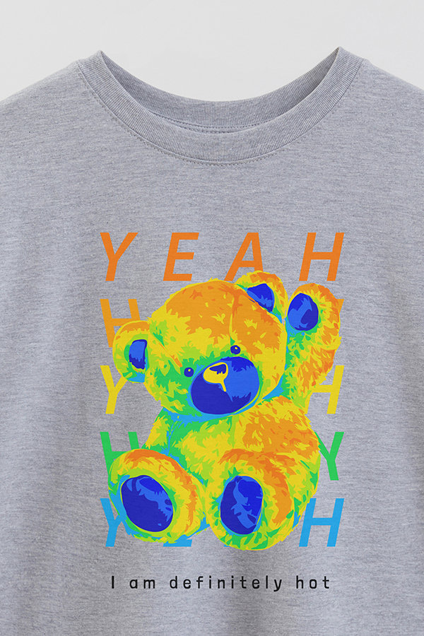 REMERA OVER ESTAMPADA UNISEX TEDDY I AM DEFINITELY HOY