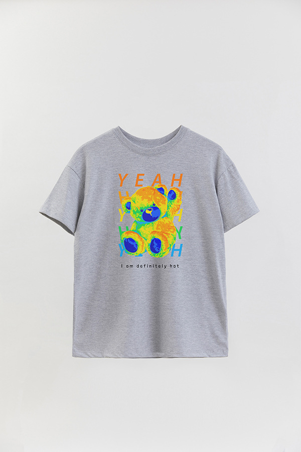 REMERA OVER ESTAMPADA UNISEX TEDDY I AM DEFINITELY HOY