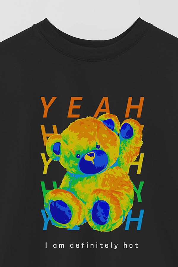 REMERA OVER ESTAMPADA UNISEX TEDDY I AM DEFINITELY HOY