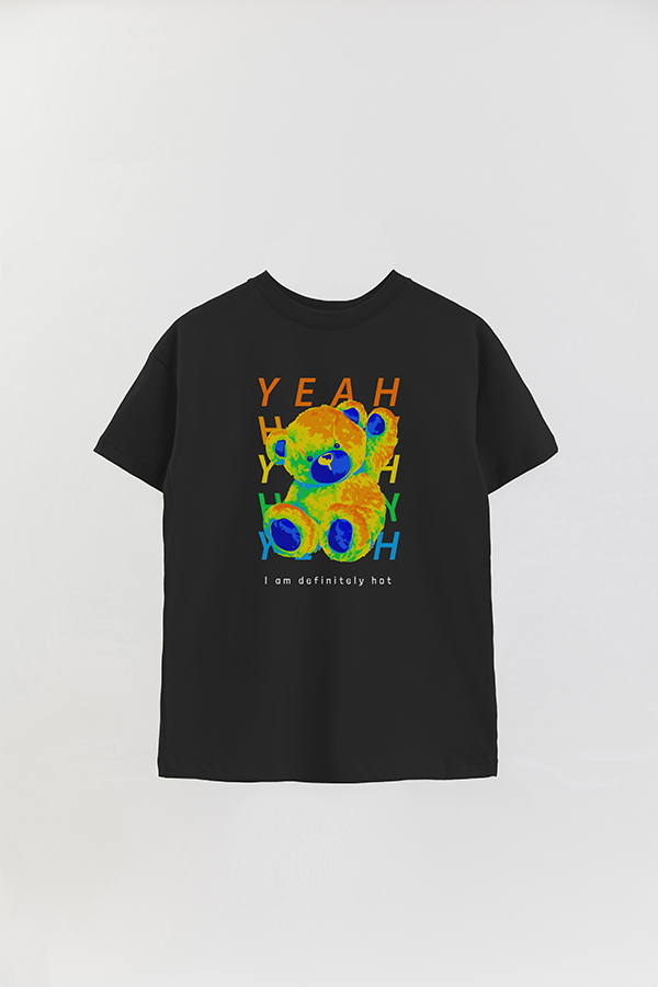 REMERA OVER ESTAMPADA UNISEX TEDDY I AM DEFINITELY HOY