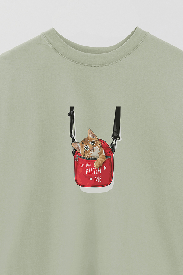 REMERA OVER ESTAMPADA CAT ARE YOU KITTEN ME