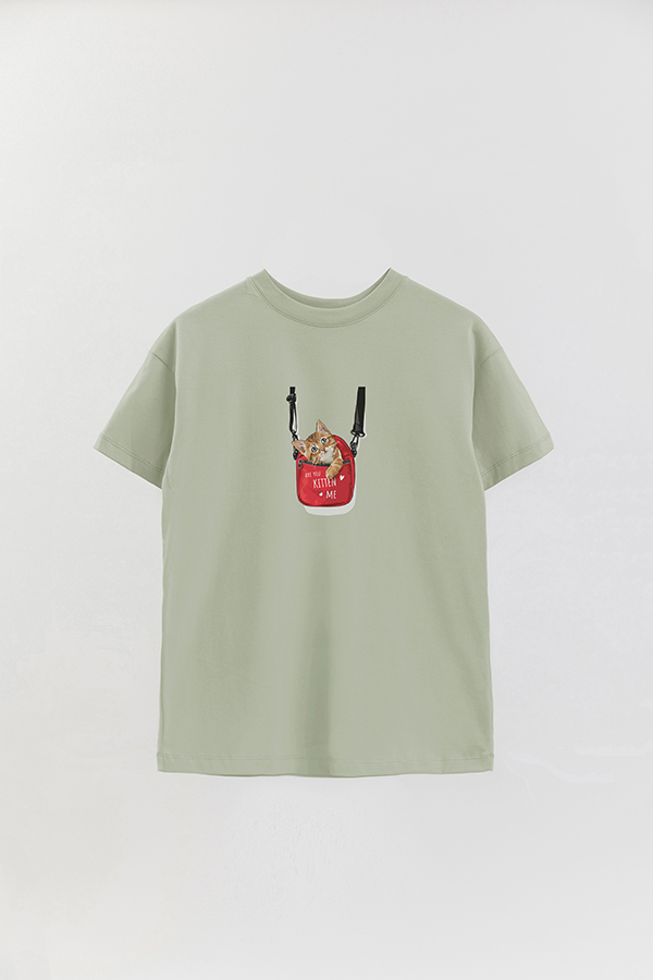 REMERA OVER ESTAMPADA CAT ARE YOU KITTEN ME