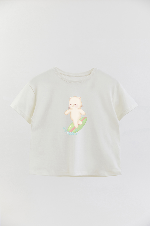 REMERA GIRL OVER SUMMER CAT SURFING