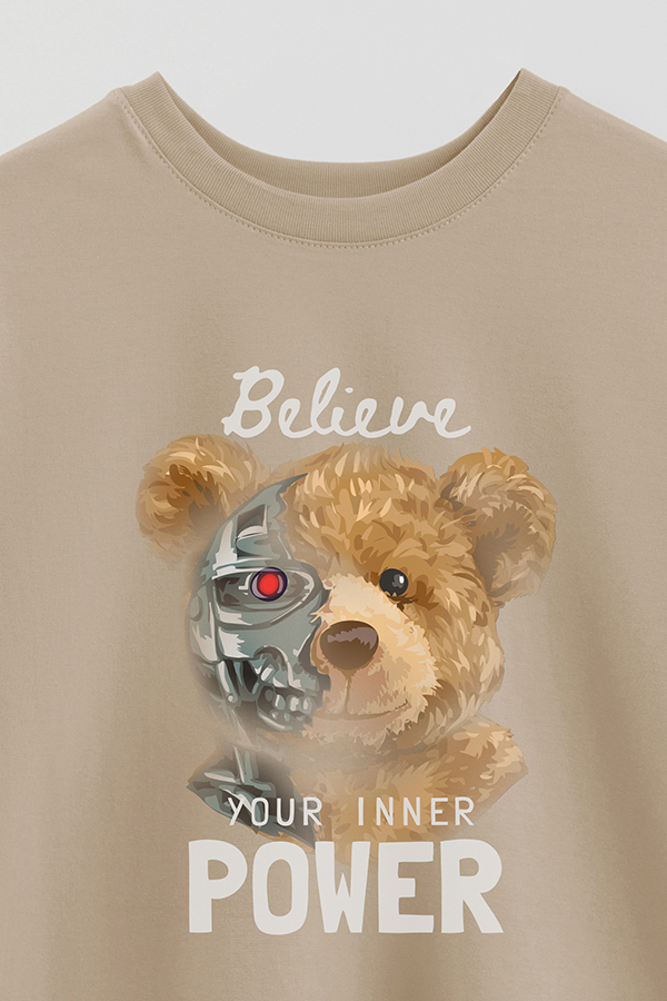 REMERA OVER ESTAMPADA UNISEX TEDDY POWER