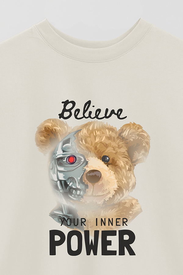 REMERA OVER ESTAMPADA UNISEX TEDDY POWER