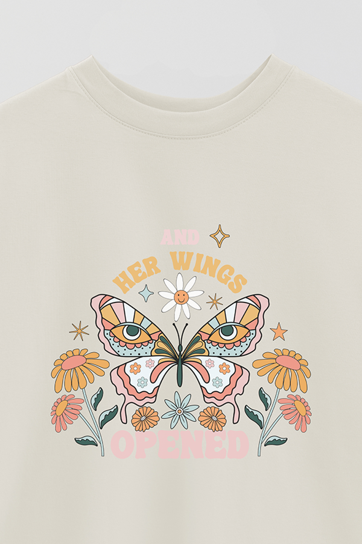 REMERA OVER ESTAMPADA BH2 AND HER WINGS OPENED
