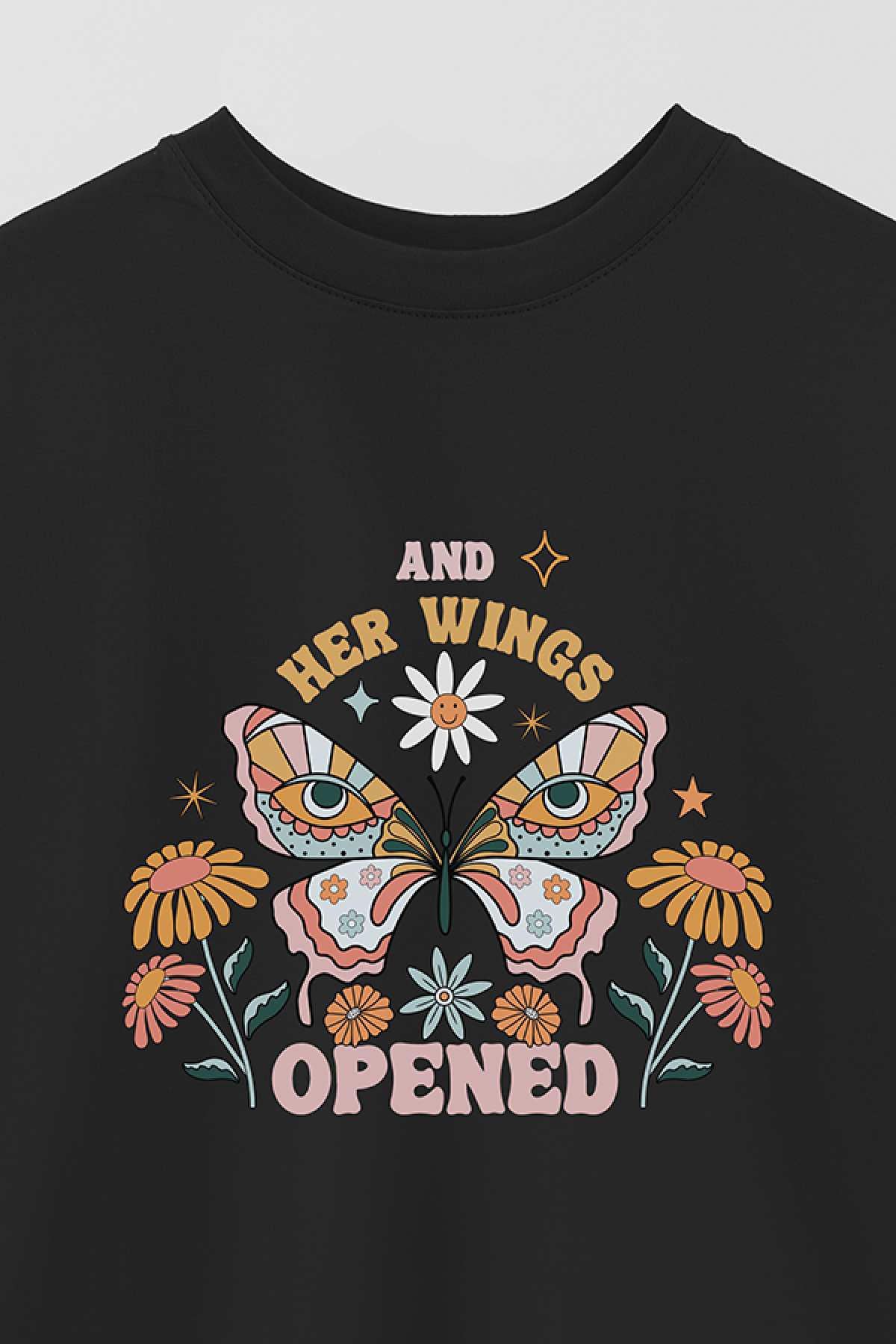 REMERA OVER ESTAMPADA BH2 AND HER WINGS OPENED