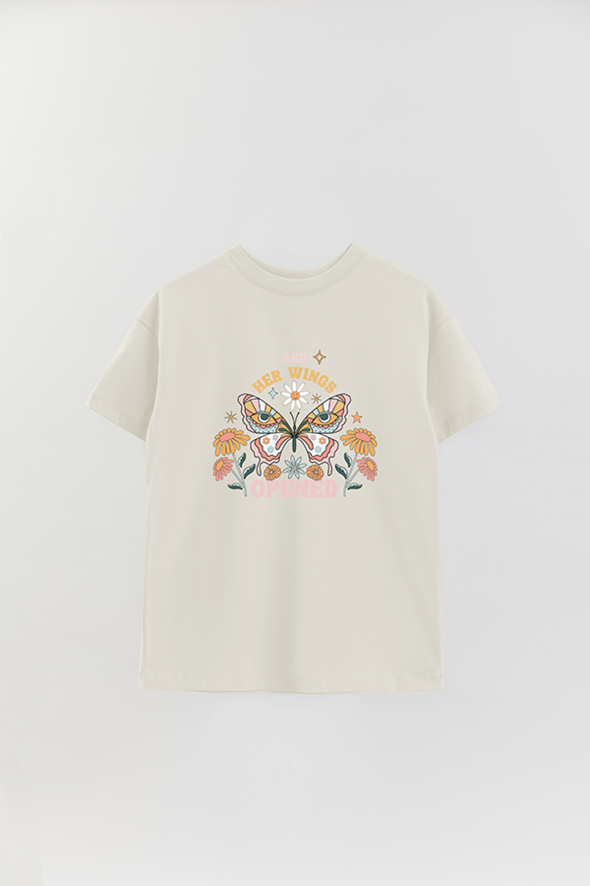 REMERA OVER ESTAMPADA BH2 AND HER WINGS OPENED