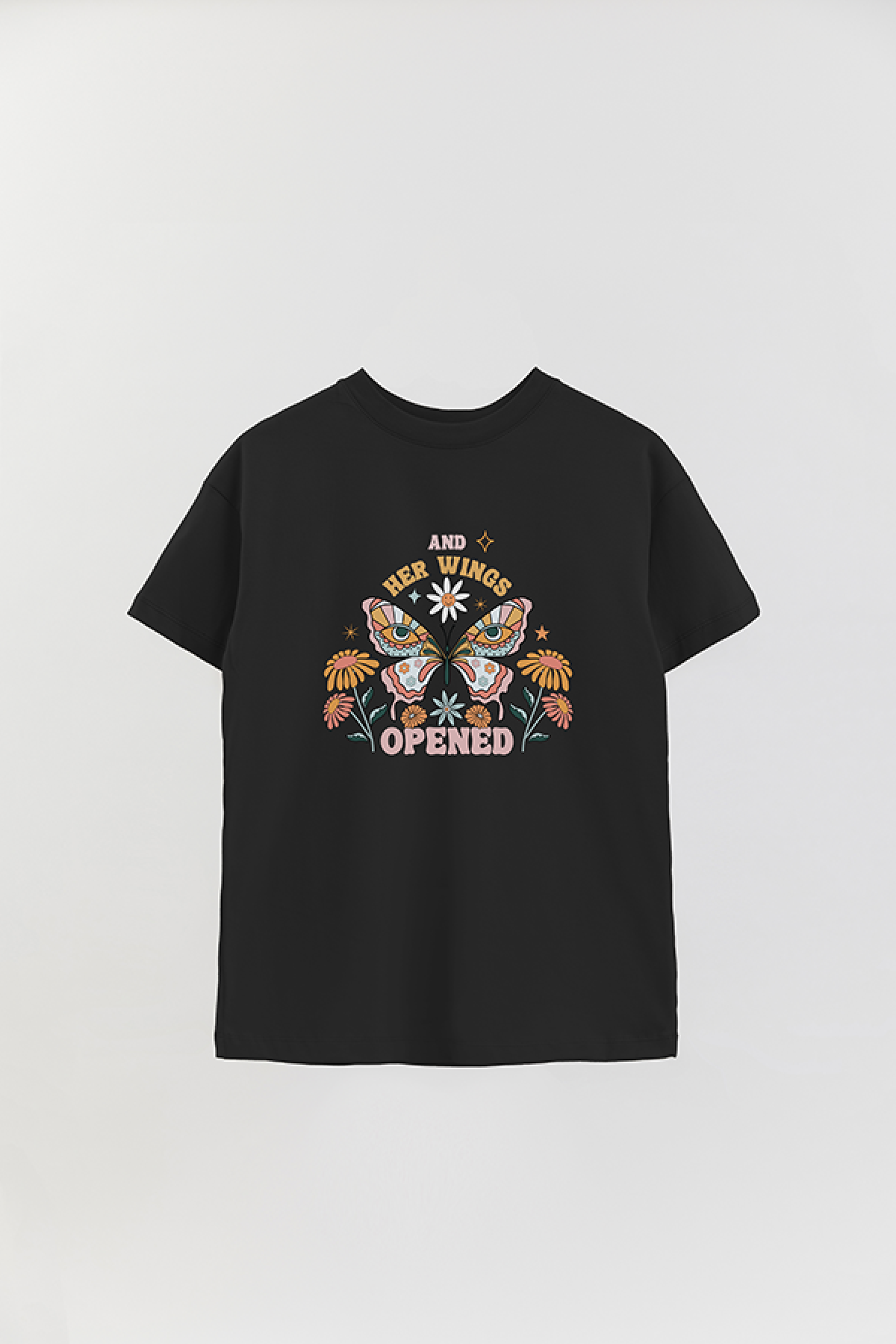 REMERA OVER ESTAMPADA BH2 AND HER WINGS OPENED