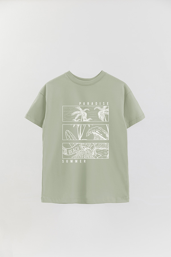 REMERA OVER ESTAMPADA PARADISE