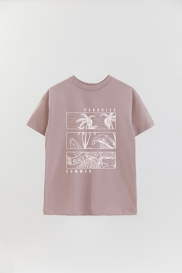 REMERA OVER ESTAMPADA PARADISE