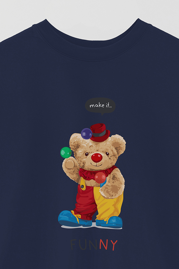 REMERA OVER ESTAMPADA UNISEX TEDDY FUNNY