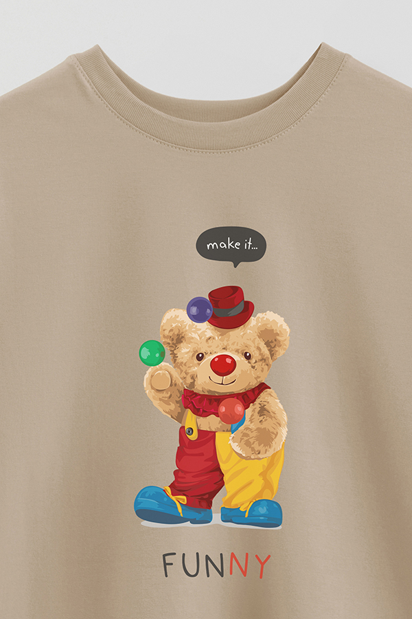 REMERA OVER ESTAMPADA UNISEX TEDDY FUNNY