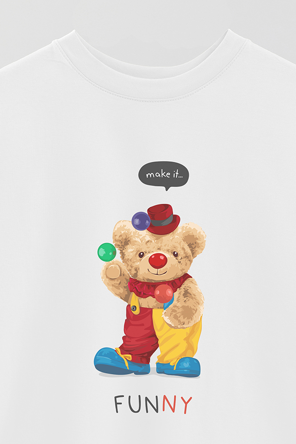 REMERA OVER ESTAMPADA UNISEX TEDDY FUNNY