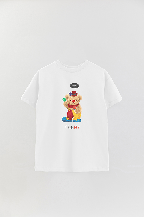 REMERA OVER ESTAMPADA UNISEX TEDDY FUNNY