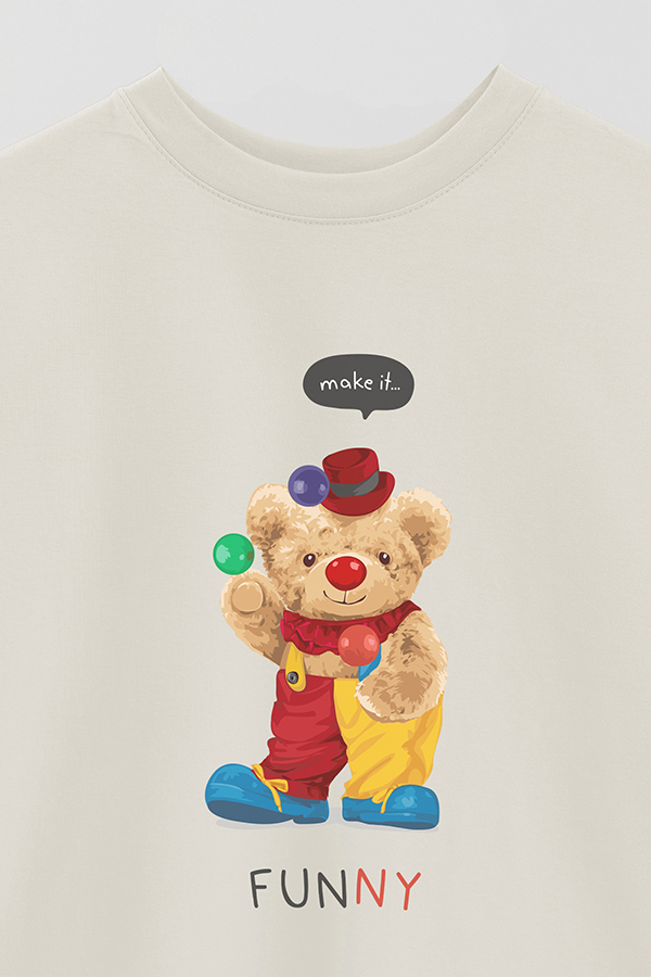 REMERA OVER ESTAMPADA UNISEX TEDDY FUNNY