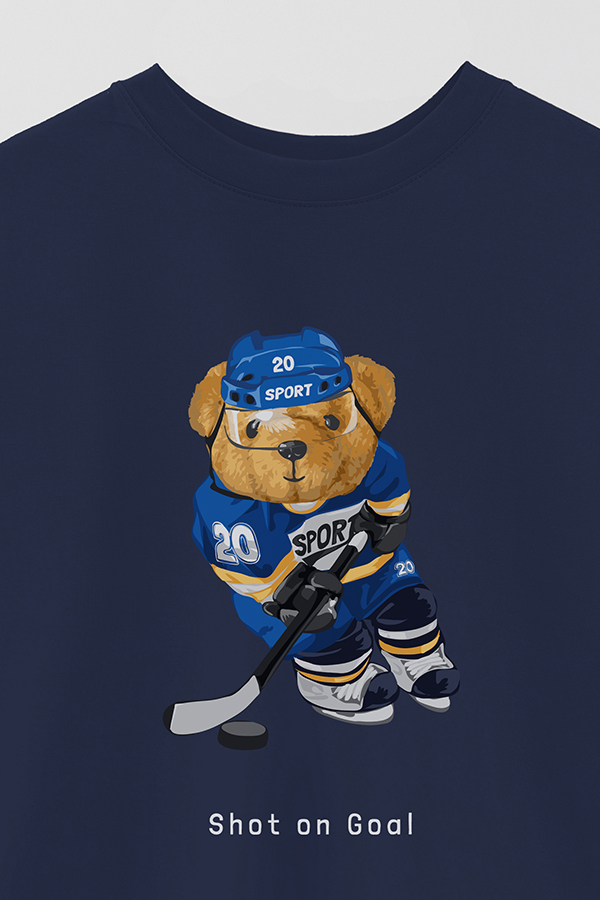 REMERA OVER ESTAMPADA UNISEX TEDDY SHOT ON GOAL