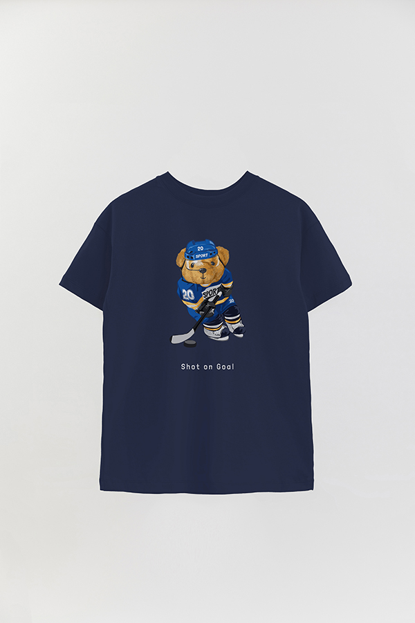 REMERA OVER ESTAMPADA UNISEX TEDDY SHOT ON GOAL