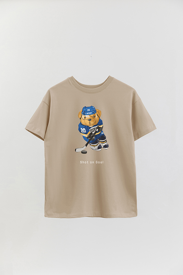 REMERA OVER ESTAMPADA UNISEX TEDDY SHOT ON GOAL