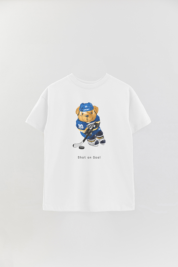 REMERA OVER ESTAMPADA UNISEX TEDDY SHOT ON GOAL