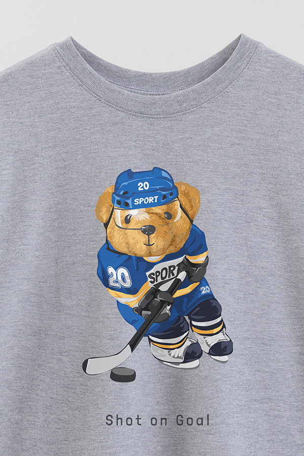 REMERA OVER ESTAMPADA UNISEX TEDDY SHOT ON GOAL