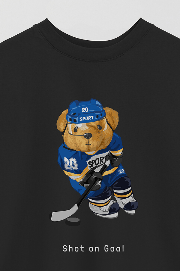 REMERA OVER ESTAMPADA UNISEX TEDDY SHOT ON GOAL