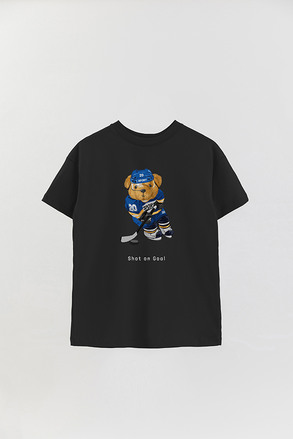 REMERA OVER ESTAMPADA UNISEX TEDDY SHOT ON GOAL