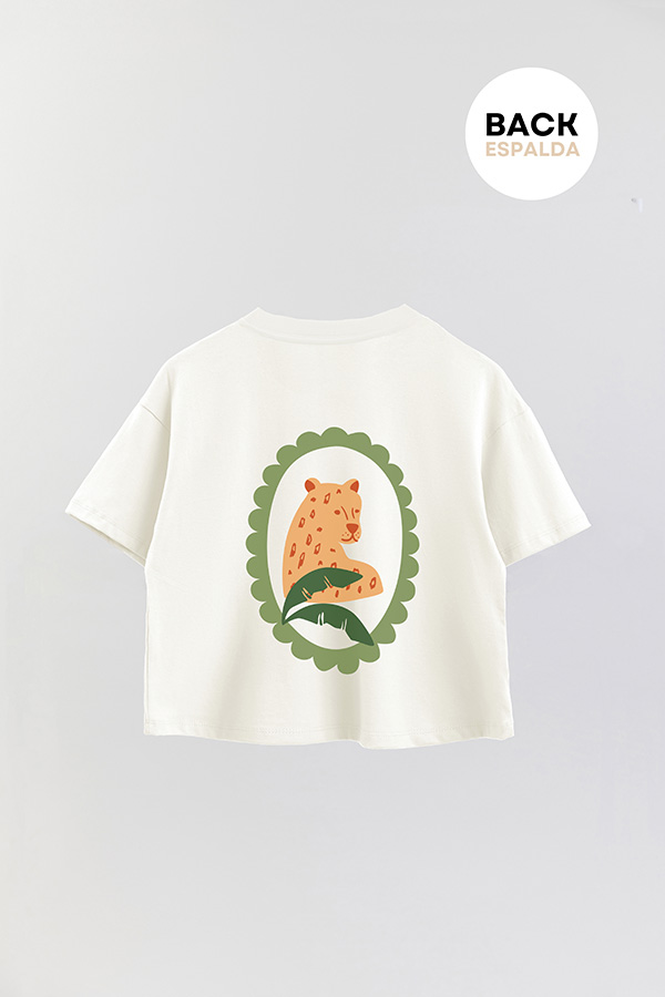 REMERA CROP FB ESTAMPADA CHEETAH