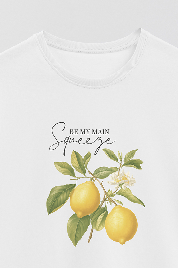 REMERA BASICA ESTAMPADA HARVEST LEMON