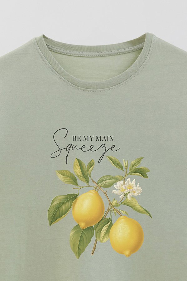 REMERA BASICA ESTAMPADA HARVEST LEMON
