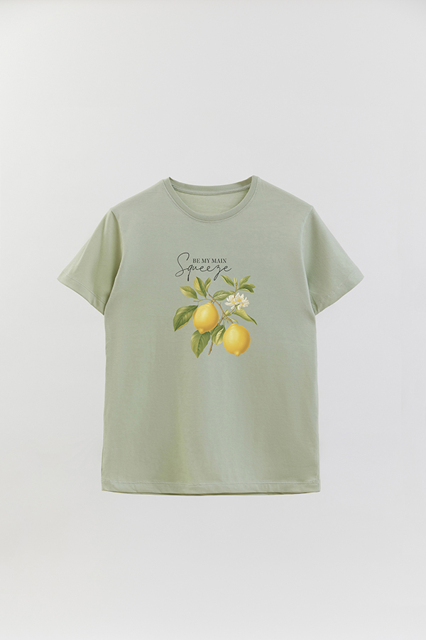 REMERA BASICA ESTAMPADA HARVEST LEMON