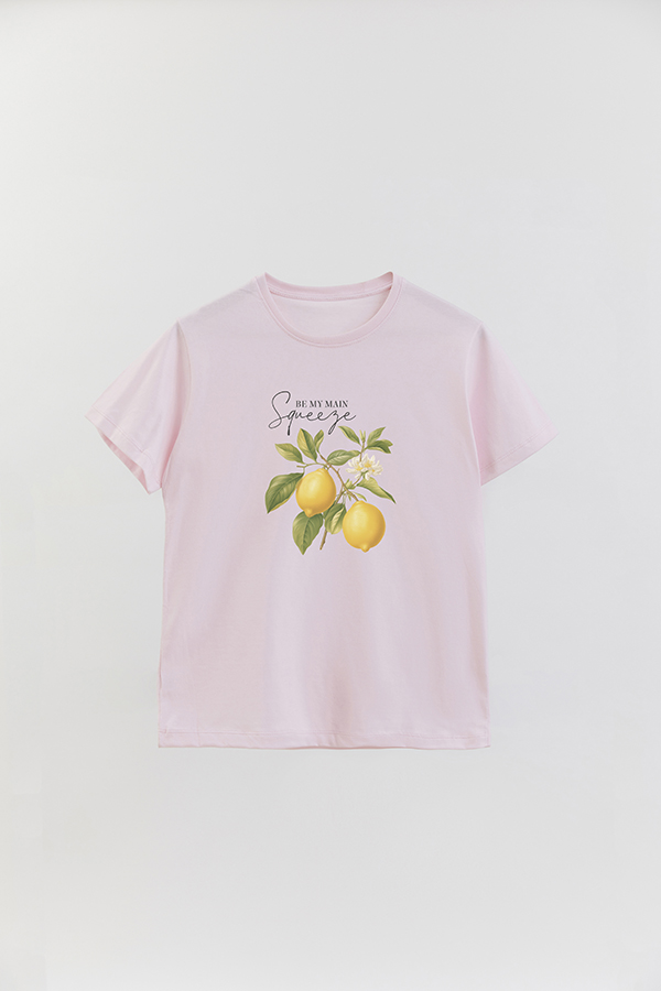 REMERA BASICA ESTAMPADA HARVEST LEMON