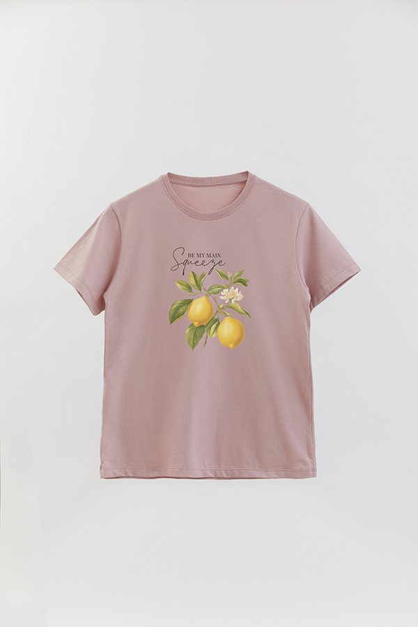 REMERA BASICA ESTAMPADA HARVEST LEMON