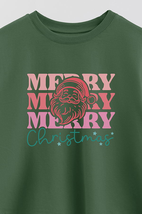 REMERA CROP MERRY MERRY MERRY
