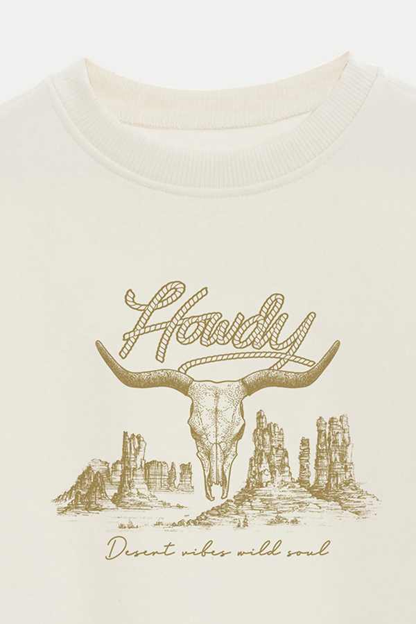 BUZO CROP ESTAMPADO TEXAN HOWDY DESERT VIBES