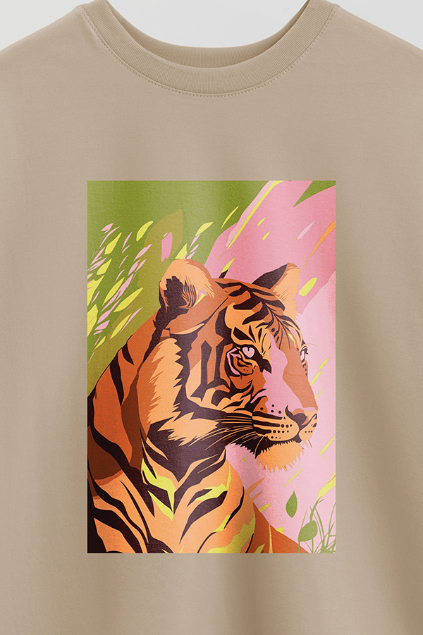 REMERA OVER ESTAMPADA TIGER B4