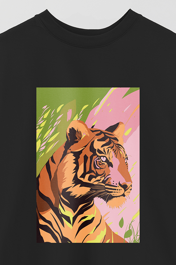 REMERA OVER ESTAMPADA TIGER B4